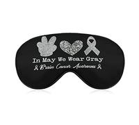 In May We Wear Grey Rainbow Brain Cancer Awareness Month Sleep Masks Eye Cover Blackout con correa elástica ajustable Night Blindfold para mujeres, hombres, yoga, viajes, siesta