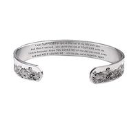 in Memory of My Husband/Relatives,Memorial Gifts for Loss of My Husband/Relatives Loss of Loved One Memorial Bracelet Grief Jewelry Sympathy Cuff Remembrance Bangle/207 (Size : Silver)