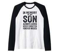 In Memory of My Son Always Loved Never Forgotten Heaven Camiseta Manga Raglan