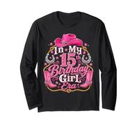 In My 15th Birthday Era Cowgirl 15 Years Old Birthday Girl Manga Larga