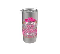 In My 22nd Birthday Era Cowgirl 22 Years Old Birthday Girl Vaso térmico de acero inoxidable de doble pared