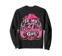 In My 27th Birthday Girl Era Pink Western Cowgirl Party Sudadera