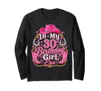 In My 30th Birthday Girl Era Pink Western Cowgirl Party Manga Larga