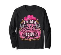 In My 32nd Birthday Girl Era Pink Western Cowgirl Party Manga Larga