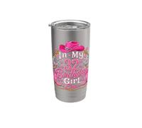 In My 32nd Birthday Girl Era Pink Western Cowgirl Party Vaso térmico de acero inoxidable de doble pared