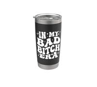In My Bad Bitch Era Retro Feminist Empowerment Vaso térmico de acero inoxidable de doble pared