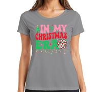 In My Christmas Era Navidad discoteca bola cadena de luces retro mujer camiseta, gris, L