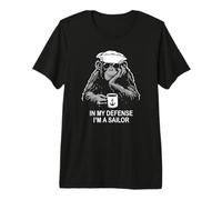 In My Defense I'm a Sailor Chimpancé Diseño Humor Militar Camiseta Premium