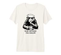In My Defense I'm a Sailor Chimpancé Diseño Humor Militar Camiseta Premium