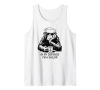 In My Defense I'm a Sailor Chimpancé Diseño Humor Militar Camiseta sin Mangas