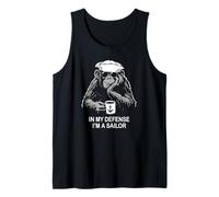 In My Defense I'm a Sailor Chimpancé Diseño Humor Militar Camiseta sin Mangas