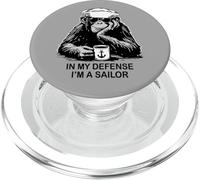 In My Defense I'm a Sailor Chimpancé Diseño Humor Militar PopSockets PopGrip para MagSafe