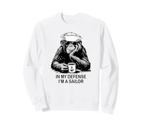 In My Defense I'm a Sailor Chimpancé Diseño Humor Militar Sudadera