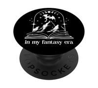 In My Fantasy Era Book Dragon Girl Books & Dragons Bookish PopSockets PopGrip Adhesivo