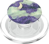 In My Fantasy Era Witchy Green Sage Purple Moon Phases Stars PopSockets PopGrip para MagSafe