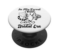 In My Feral Bride Era Cat Funny Wedding PopSockets PopGrip Adhesivo