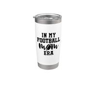 In My Football Mom Era Cheer Sports Game Day Football Mama Vaso térmico de acero inoxidable de doble pared