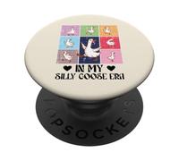 In My Goose Silly Era Retro Meme Honk Animal Mujeres Hombres Niños PopSockets PopGrip Adhesivo
