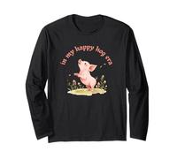 In My Happy Hog Era Cute Pig Positividad Farm Life Design Manga Larga