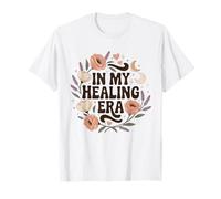 In My Healing Era Retro Groovy Self Care Floral Estética Camiseta