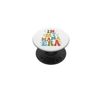 In My Mama Era Letras Retro Onduladas Maternidad PopSockets PopGrip Adhesivo