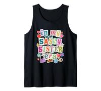 In My Sassy Sister Era - Letras Cortadas Retro 90s Vibes Camiseta sin Mangas