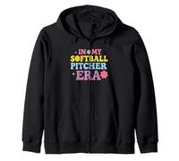 In My Softball Pitcher Era Groovy Fastpitch Gamer Girls Sudadera con Capucha
