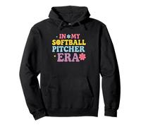 In My Softball Pitcher Era Groovy Fastpitch Gamer Girls Sudadera con Capucha
