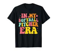 In My Softball Pitcher Era Groovy Fastpitch Softball Gamer Camiseta