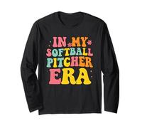 In My Softball Pitcher Era Groovy Fastpitch Softball Gamer Manga Larga