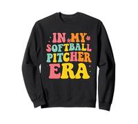 In My Softball Pitcher Era Groovy Fastpitch Softball Gamer Sudadera