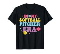 In My Softball Pitcher Era Groovy Fastpitch Softball Girls Camiseta