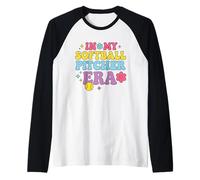 In My Softball Pitcher Era Groovy Fastpitch Softball Girls Camiseta Manga Raglan