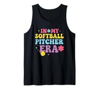 In My Softball Pitcher Era Groovy Fastpitch Softball Girls Camiseta sin Mangas