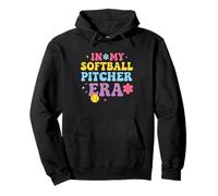 In My Softball Pitcher Era Groovy Fastpitch Softball Girls Sudadera con Capucha