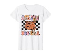 In My Spooky Dog Era Groovy Halloween Dogs Costume Camiseta gráfica económica, Mujer, Blanco, M