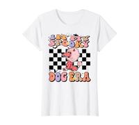 In My Spooky Dog Era Groovy Halloween Poodle Dogs Costume Camiseta gráfica económica, Mujer, Blanco, XS
