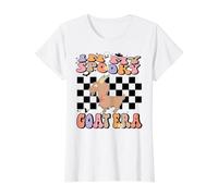 In My Spooky Goat Era Groovy Halloween Animals Costume Camiseta gráfica económica, Mujer, Blanco, S