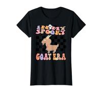 In My Spooky Goat Era Groovy Halloween Animals Costume Camiseta gráfica económica, Mujer, Negro, S