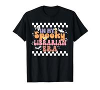 In My Spooky Librarian Era Retro Groovy Halloween Costume Camiseta gráfica económica, Hombre, Negro, S
