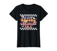 In My Spooky Librarian Era Retro Groovy Halloween Costume Camiseta gráfica económica, Mujer, Negro, S