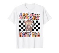 In My Spooky Monkey Era Groovy Halloween Animals Costume Camiseta gráfica económica, Hombre, Blanco, M
