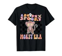 In My Spooky Monkey Era Groovy Halloween Animals Costume Camiseta gráfica económica, Hombre, Negro, S