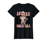 In My Spooky Monkey Era Groovy Halloween Animals Costume Camiseta gráfica económica, Mujer, Negro, M