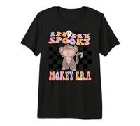 In My Spooky Monkey Era Groovy Halloween Animals Costume Camiseta Premium