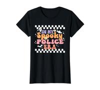 In My Spooky Police Era Retro Groovy Halloween Costume Camiseta gráfica económica, Mujer, Negro, M