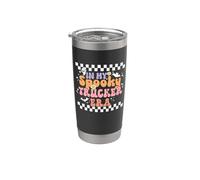 In My Spooky Trucker Era Retro Groovy Halloween Trucker Vaso térmico de acero inoxidable de doble pared