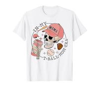 In My T-Ball Mom Era Skeleton Baseball Día de la Madre Mujer Camiseta
