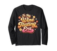 In My Wine Tasting Era Retro Funny Beber Floral Design Manga Larga