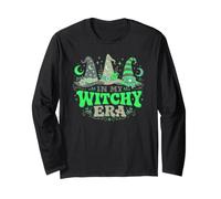 in My Witchy Era Lucky Green Witch Hat Halloween Diseño Manga Larga